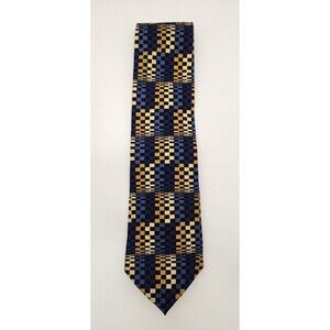 Brandini Le Collezioni Neck Tie Multicolor Geometric 100% Silk Made In‎ USA